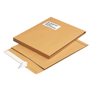 Image MAILmedia Faltentaschen DIN C4 mit Fenster braun mit 2,0 cm Falte, 100 St.
