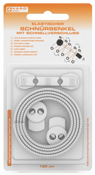 Image HARO Schnürsenkel mit Schnellverschluss, flach, weiß,1200 mm