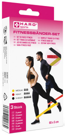 Image HARO Fitness-Bänder-Set, medium - stark, 3er-Set