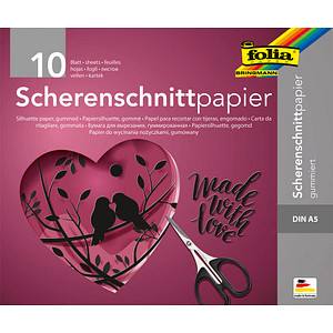 Image folia Scherenschnittpapier gummiert schwarz 105 g/qm 10 Blatt