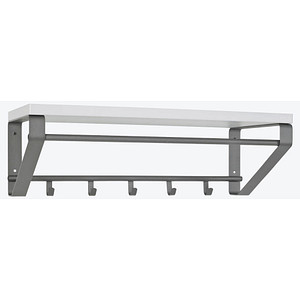 Image HAKU Möbel Wandgarderobe 13845 anthrazit Metall 5 Haken 70,0 x 23,0 cm