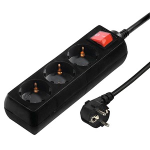Image HAMA Steckdosenleiste 108835 schwarz 3-fach,