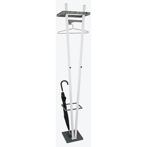 Image HAKU Möbel Wandgarderobe 14367 weiß Metall 5 Haken 34,0 x 183,0 cm