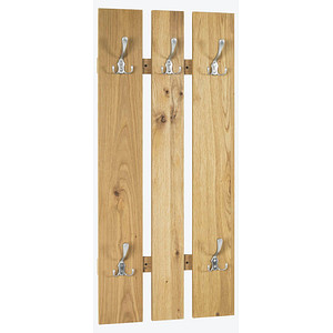 Image HAKU Möbel Wandgarderobe 15616 braun Holz 5 Haken 45,0 x 100,0 cm
