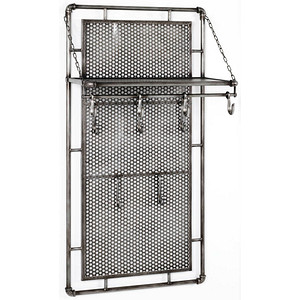 Image HAKU Möbel Wandgarderobe 15889 anthrazit Metall 9 Haken 60,0 x 120,0 cm