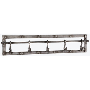 Image HAKU Möbel Wandgarderobe 15890 anthrazit Metall 5 Haken 73,0 x 15,0 cm