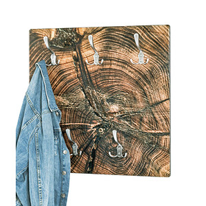 Image HAKU Möbel Wandgarderobe 17867 Motiv Holz 5 Haken 60,0 x 60,0 cm