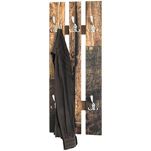 Image HAKU Möbel Wandgarderobe 19890 Motiv Holz 5 Haken 40,0 x 100,0 cm