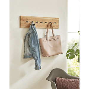 Image HAKU Möbel Wandgarderobe 22358 braun Holz 7 Haken 80,0 x 20,0 cm