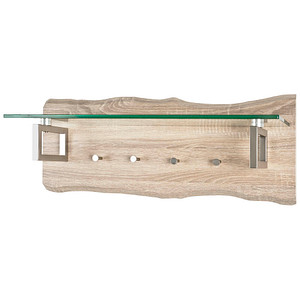 Image HAKU Möbel Wandgarderobe 32165 braun Holz 4 Haken 75,0 x 29,0 cm