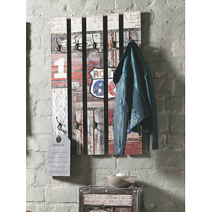 Image HAKU Möbel Wandgarderobe 32850 Motiv Holz 10 Haken 65,0 x 100,0 cm
