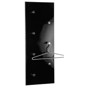 Image HAKU Möbel Wandgarderobe 42590 schwarz Holz 7 Haken 80,0 x 30,0 cm