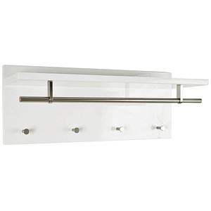Image HAKU Möbel Wandgarderobe 42317 weiß Holz 4 Haken 75,0 x 30,0 cm