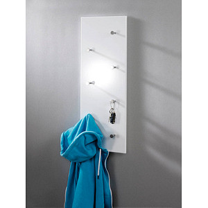 Image HAKU Möbel Wandgarderobe 42390 weiß Holz 7 Haken 80,0 x 30,0 cm