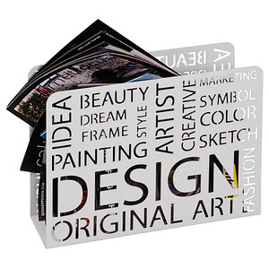 Image HAKU Möbel Zeitungsständer 44395 weiß Metall, DIN A4