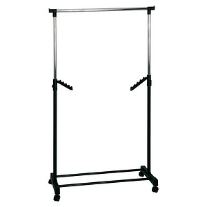 Image HAKU Möbel Rollgarderobe 44534 schwarz Metall 81,0 x 100,0-177,0 cm