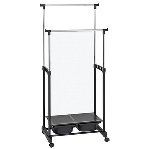 Image HAKU Möbel Rollgarderobe 44577 silber Metall 71,0 x 105,0-160,0 cm