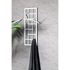 Image HAKU Möbel Wandgarderobe 89399 weiß Metall 5 Haken 60,0 x 22,0 cm