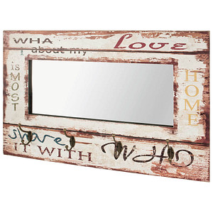 Image HAKU Möbel Wandgarderobe 89941 Motiv Holz 4 Haken 80,0 x 52,0 cm