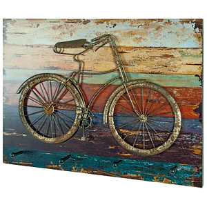 Image HAKU Möbel Wandgarderobe 89951 Motiv Holz 4 Haken 53,0 x 40,0 cm