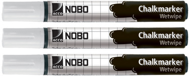 Image KENSINGTON NOBO Kreidemarker, nass abwischbar, weiß zur Beschriftung der Kreide