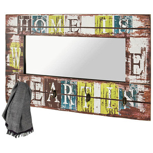Image HAKU Möbel Wandgarderobe 89992 Motiv Holz 4 Haken 80,0 x 52,0 cm