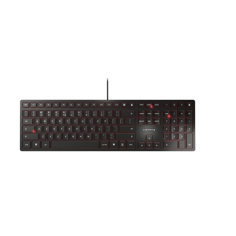 Image CHERRY KC 6000 Slim Corded Keyboard - USB - BLACK - US-Englisch mit EURO Symbol