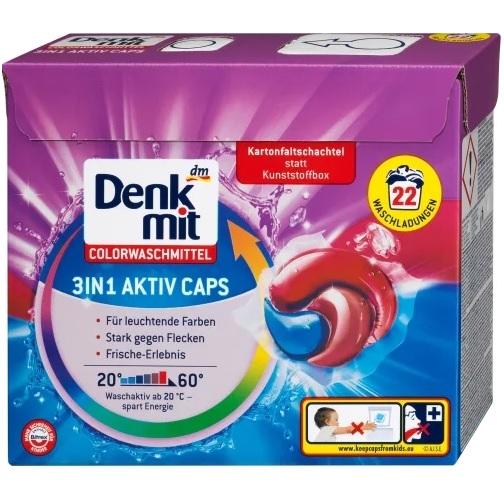 Image Denkmit 3 in 1 Aktive Caps, COLOR | 22 Stück Waschmittel Pods für farbige Wäsche