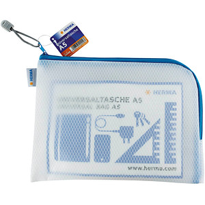 Image HERMA Reißverschlusstasche "Mesh Bags", DIN A5, blau