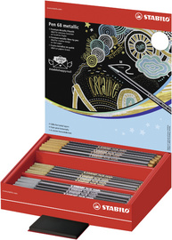 Image STABILO Fasermaler Pen 68 metallic, 60er Display - 3 Farben