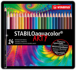 Image STABILO Aquarell-Buntstift aquacolor "ARTY", 24er Metalletui