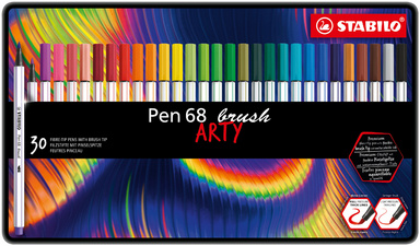 Image STABILO Pinselstift Pen 68 brush ARTY, 30er Metalletui