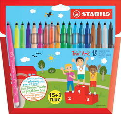 Image STABILO Fasermaler Trio A-Z, 18er Karton-Etui, PACK SPECIAL