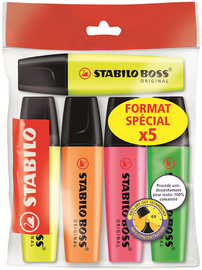 Image STABILO Textmarker BOSS ORIGINAL, 5er Ecopack