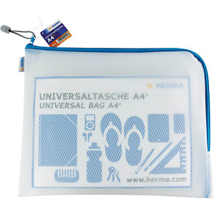 Image HERMA Reißverschlusstasche "Mesh Bags", DIN A4, blau
