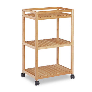 Image relaxdays Servierwagen braun 47,0 x 32,5 x 77,0 cm