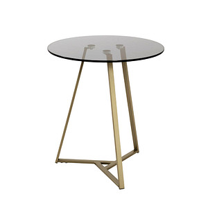 Image HAKU Möbel Beistelltisch Glas gold-grau 45,0 x 45,0 x 50,0 cm