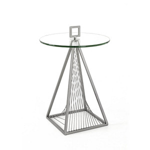 Image HAKU Möbel Beistelltisch Glas grau 45,0 x 45,0 x 57,0 cm