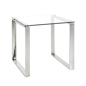 Image HAKU Möbel Beistelltisch Glas silber 55,0 x 55,0 x 55,0 cm