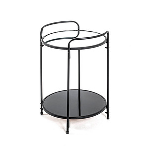 Image HAKU Möbel Beistelltisch Glas schwarz 37,0 x 37,0 x 50,0 cm
