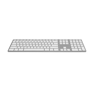 Image JENIMAGE Wireless Aluminium Keyboard Tastatur kabellos weiß, silber