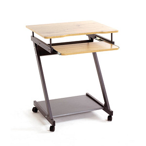 Image HAKU Möbel PC-Tisch mit Rollen eiche hell 60,0 x 49,0 x 75,0 cm