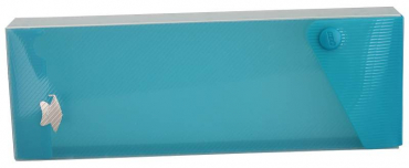 Image Ausziehbare Stiftebox / Stifteetui / Kleinkrambox, aus PP, mit transparenten Gehäuse und Druckknopf, Farbe: türkis– 1 Stück