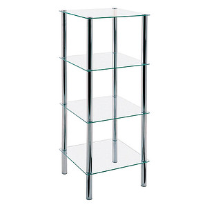 Image HAKU Möbel Regal glas, chrom 39,0 x 39,0 x 107,0 cm