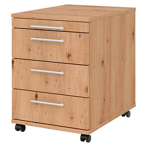 Image HAMMERBACHER Basic 1606 Rollcontainer asteiche 4 Auszüge 42,8 x 58,0 x 59,0 cm