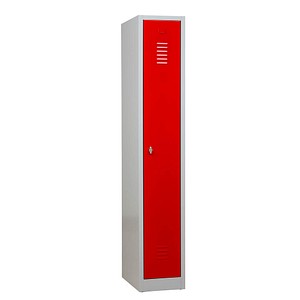 Image Gürkan Spind lichtgrau, feuerrot 104758, 1 Schließfach 30,0 x 50,0 x 180,0 cm