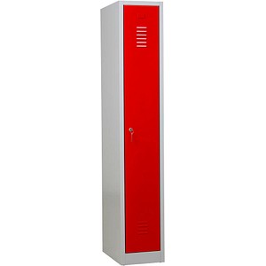 Image Gürkan Spind lichtgrau, feuerrot 104754, 1 Schließfach 30,0 x 50,0 x 180,0 cm