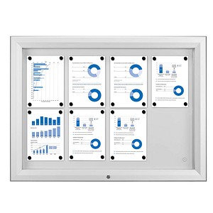 Image Showdown® Displays Schaukasten T silber 8x DIN A4