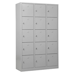 Image Gürkan Schließfachschrank lichtgrau 106977, 15 Schließfächer 119,0 x 45,0 x 190,0 cm