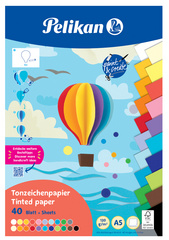 Image Pelikan Tonpapierblock, DIN A5, 40 Blatt, farbig sortiert